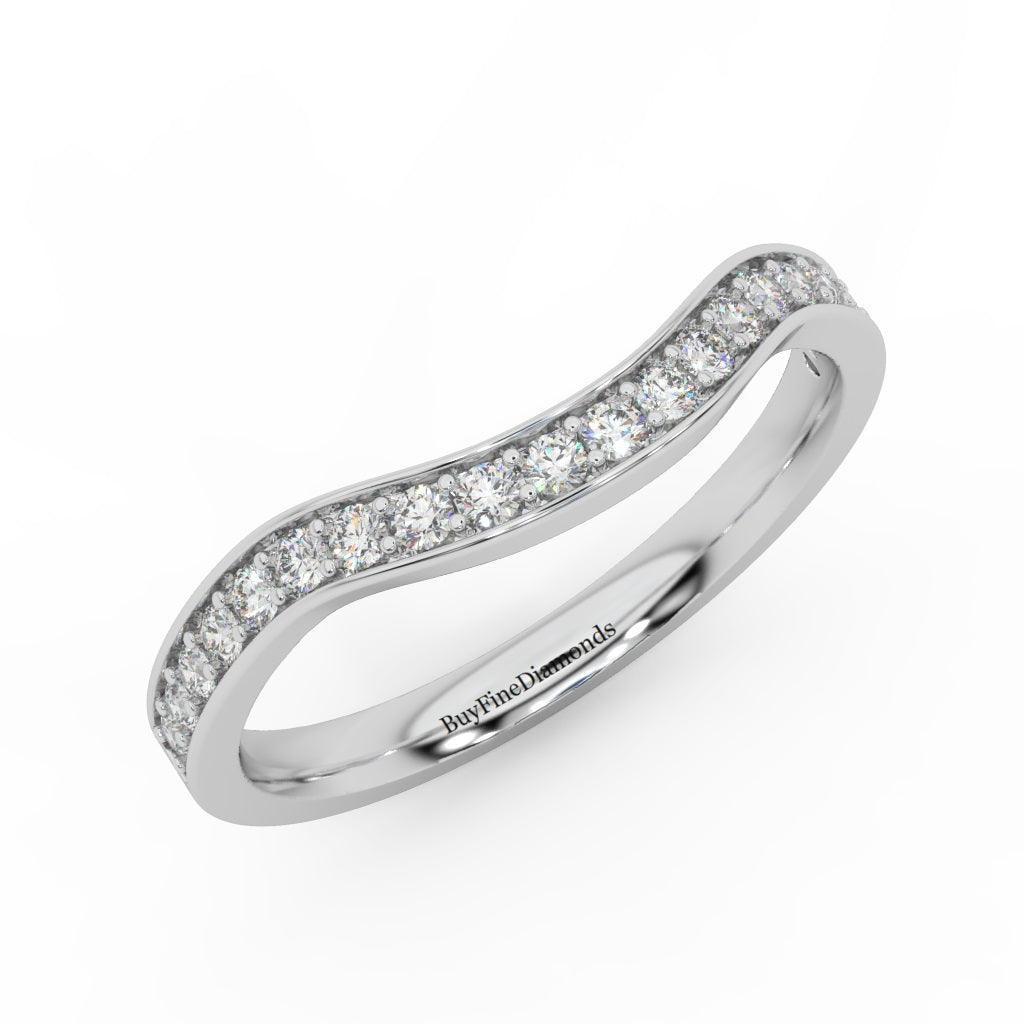 Round Diamond Curved Half Eternity Wedding Ring - 0.33 Carat