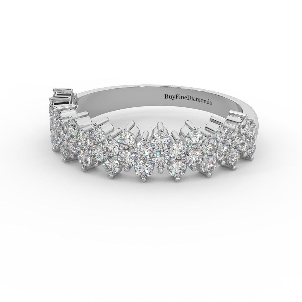 Natural Round Diamond Designer Half Eternity Ring - 0.75 Carat