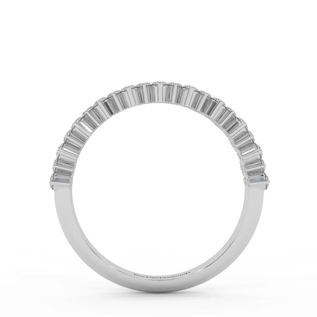 Natural Round Diamond Designer Half Eternity Ring - 0.75 Carat