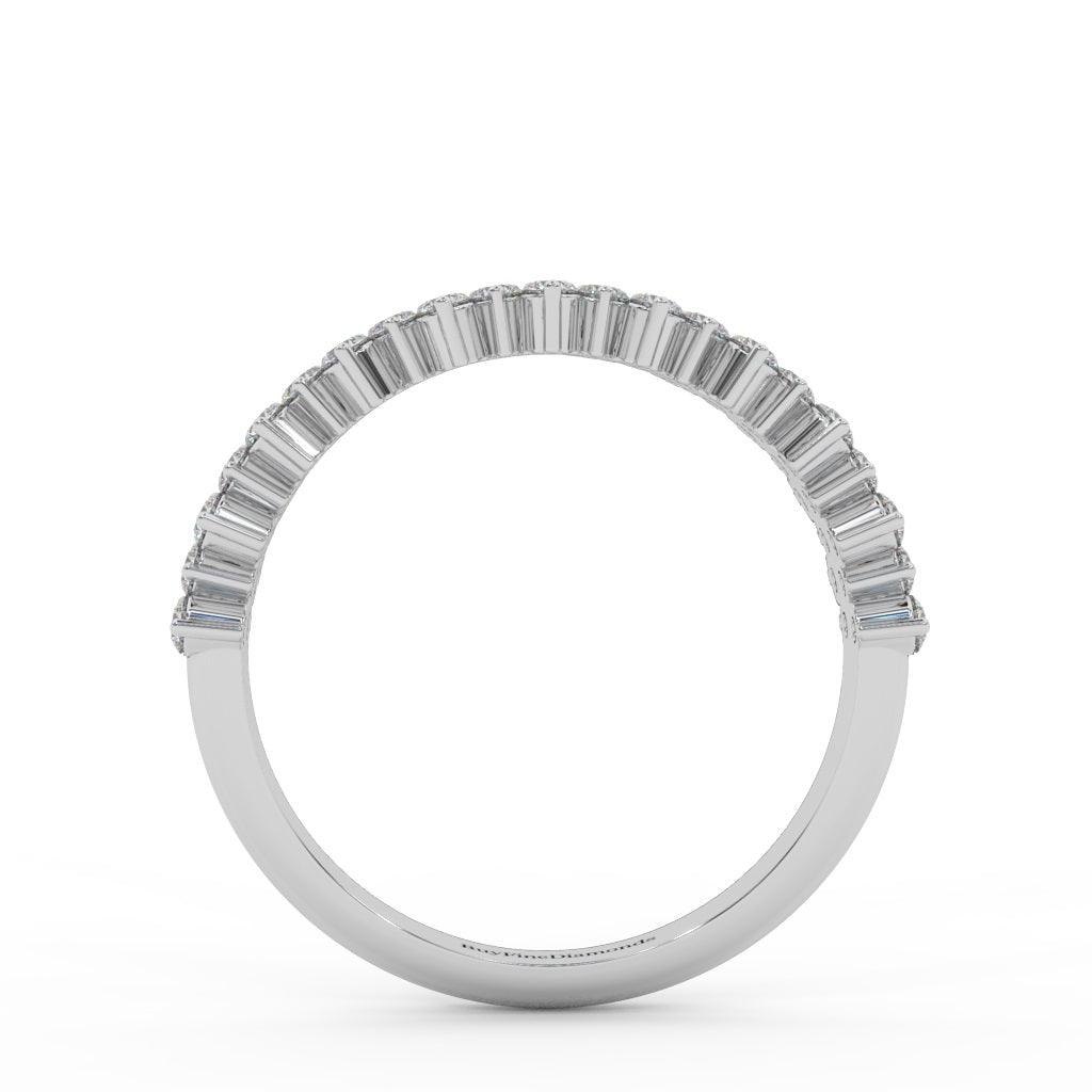 Natural Round Diamond Designer Half Eternity Ring - 0.75 Carat