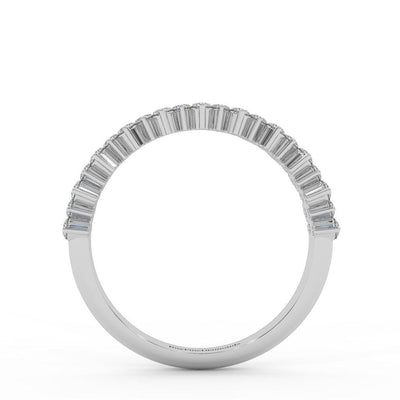 Natural Round Diamond Designer Half Eternity Ring - 0.75 Carat