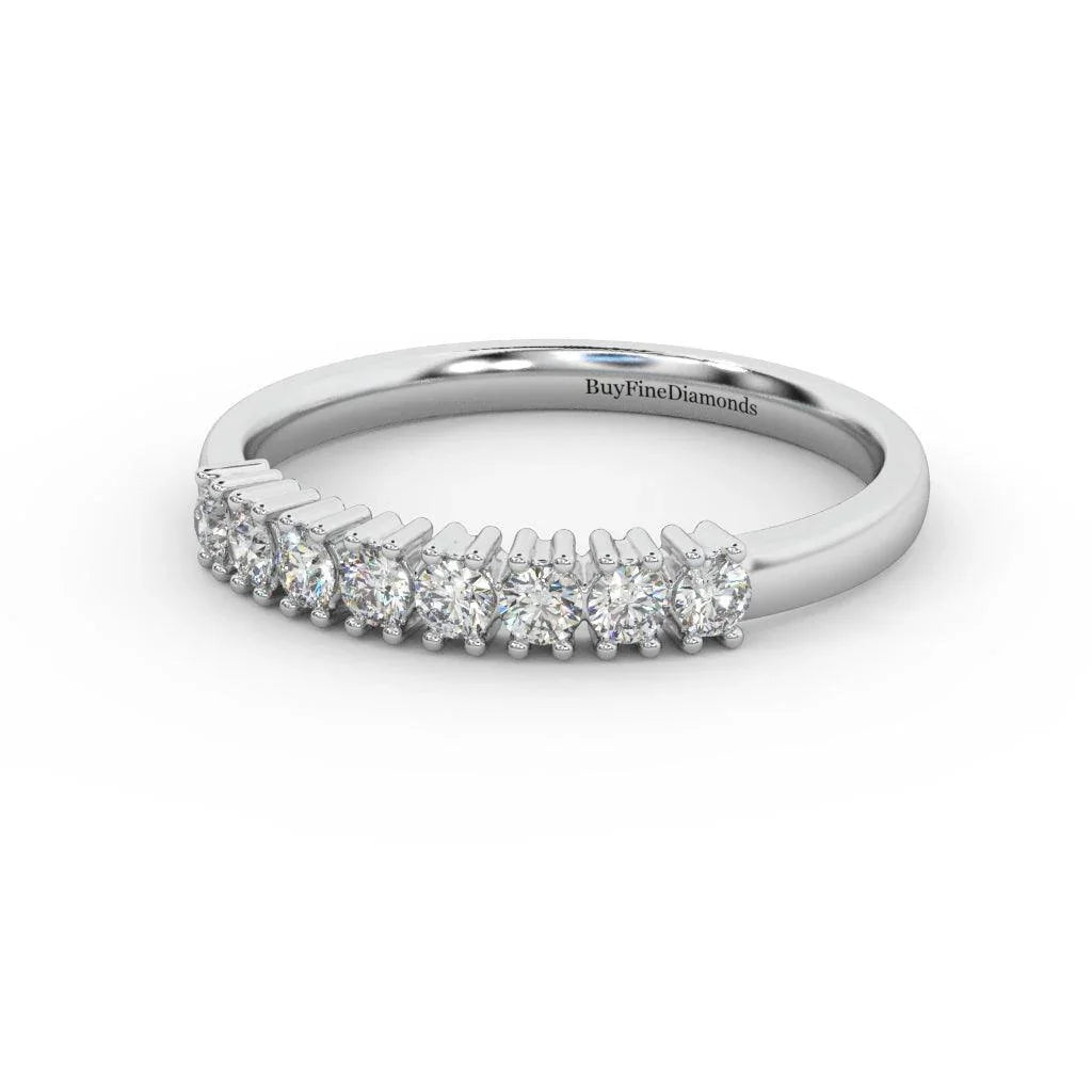 2.0MM Claw Set Round Diamond Half Eternity Ring - 0.40 Carat