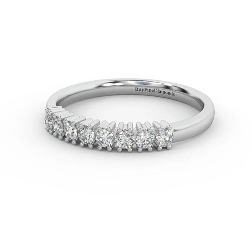 2.0MM Claw Set Round Diamond Half Eternity Ring - 0.40 Carat