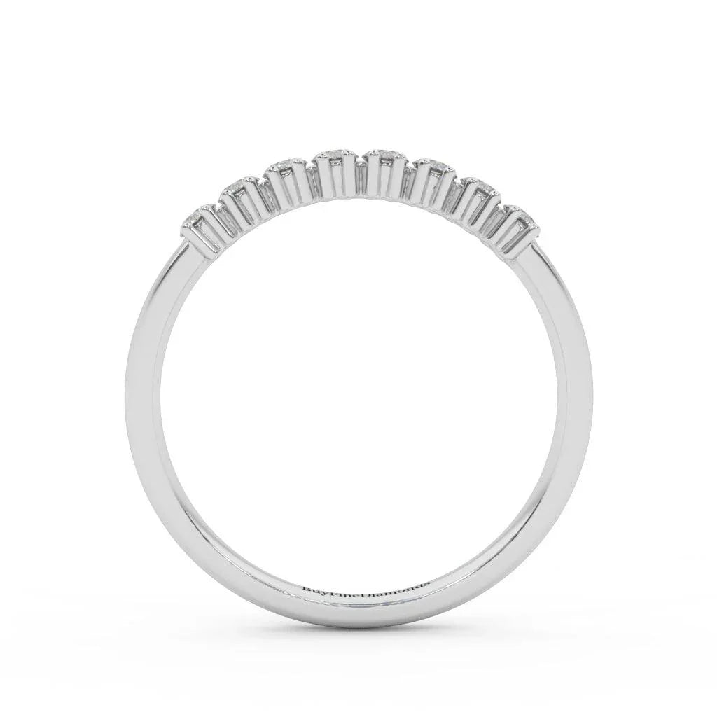 2.0MM Claw Set Round Diamond Half Eternity Ring - 0.40 Carat