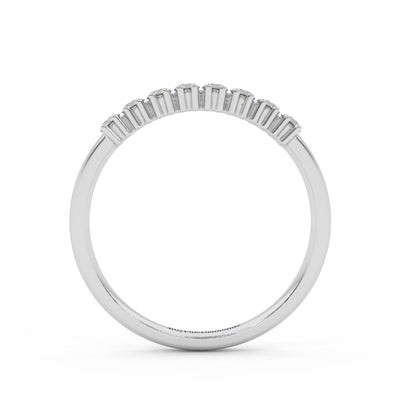 2.0MM Claw Set Round Diamond Half Eternity Ring - 0.40 Carat