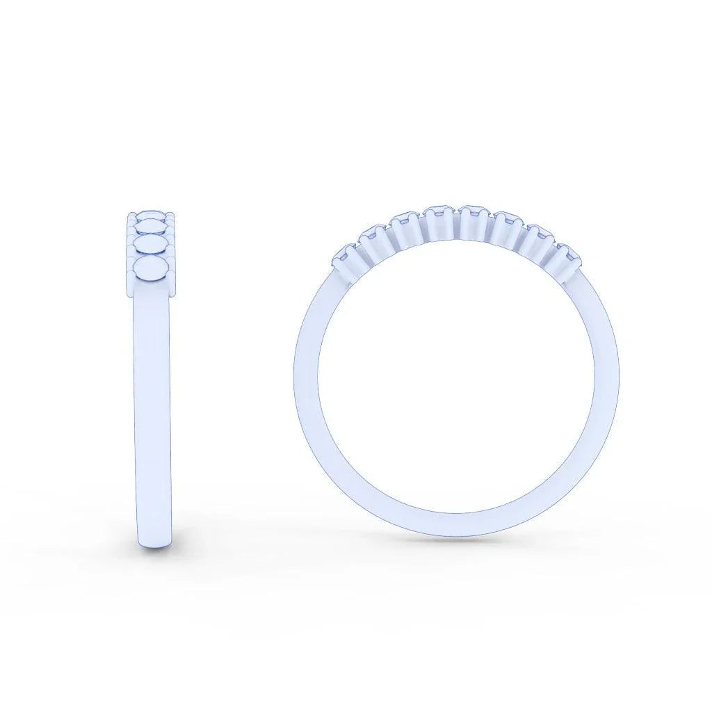 2.0MM Claw Set Round Diamond Half Eternity Ring - 0.40 Carat