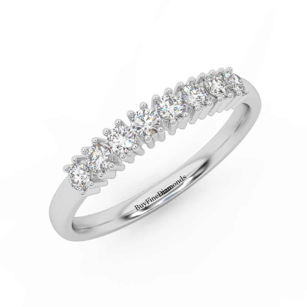 2.0MM Claw Set Round Diamond Half Eternity Ring - 0.40 Carat