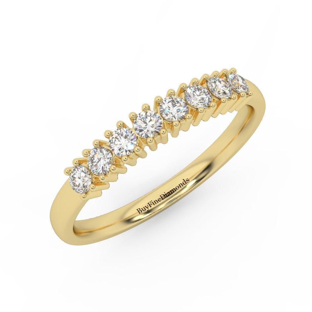 2.0MM Claw Set Round Diamond Half Eternity Ring - 0.40 Carat