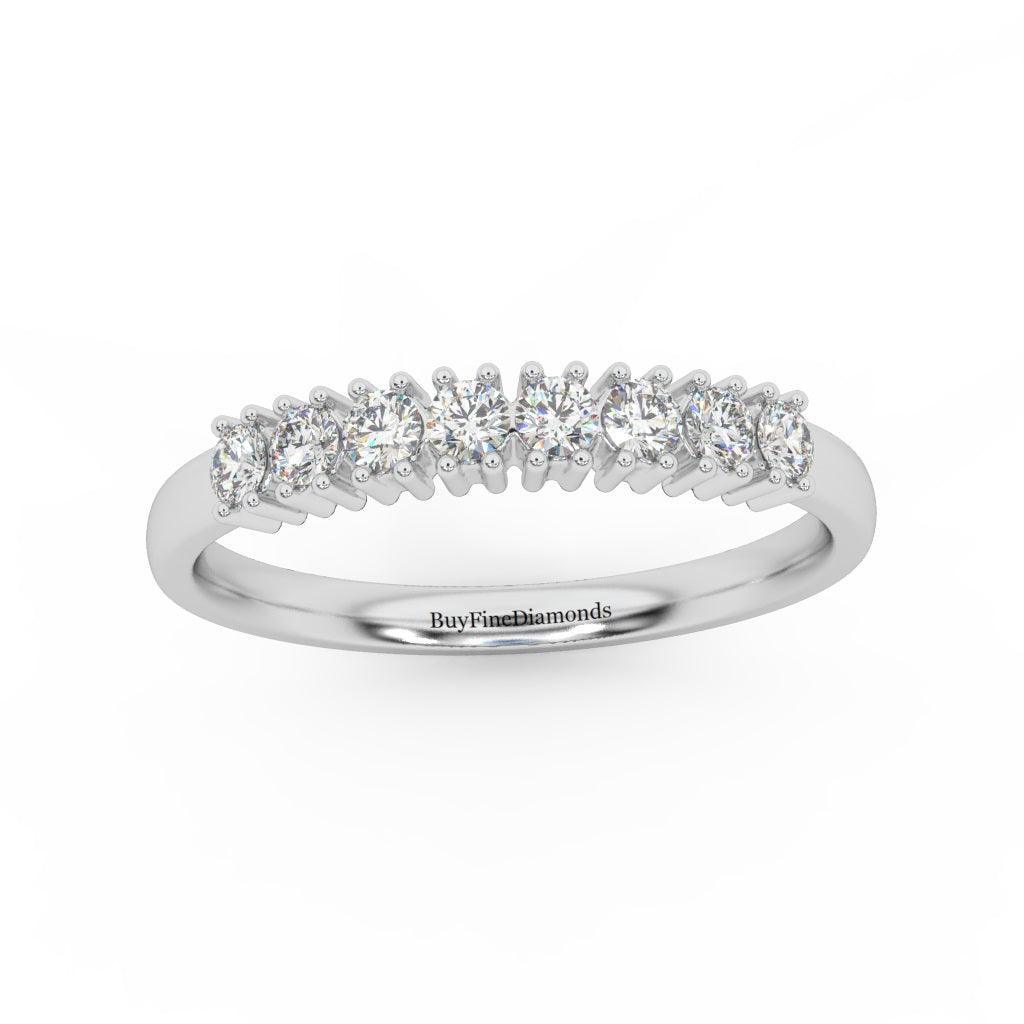 2.0MM Claw Set Round Diamond Half Eternity Ring - 0.40 Carat