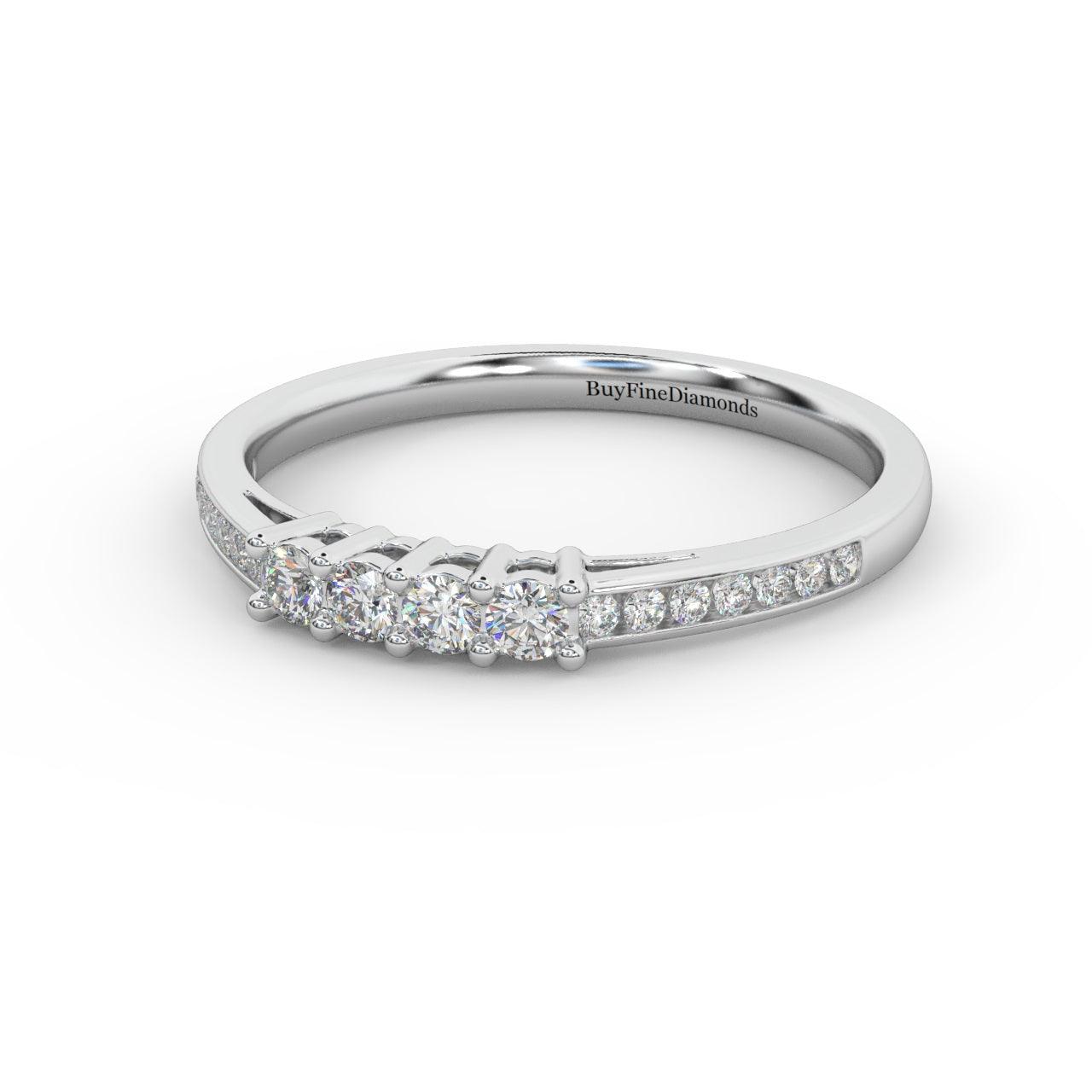 Designer Half Eternity Round Diamond Ring For Women