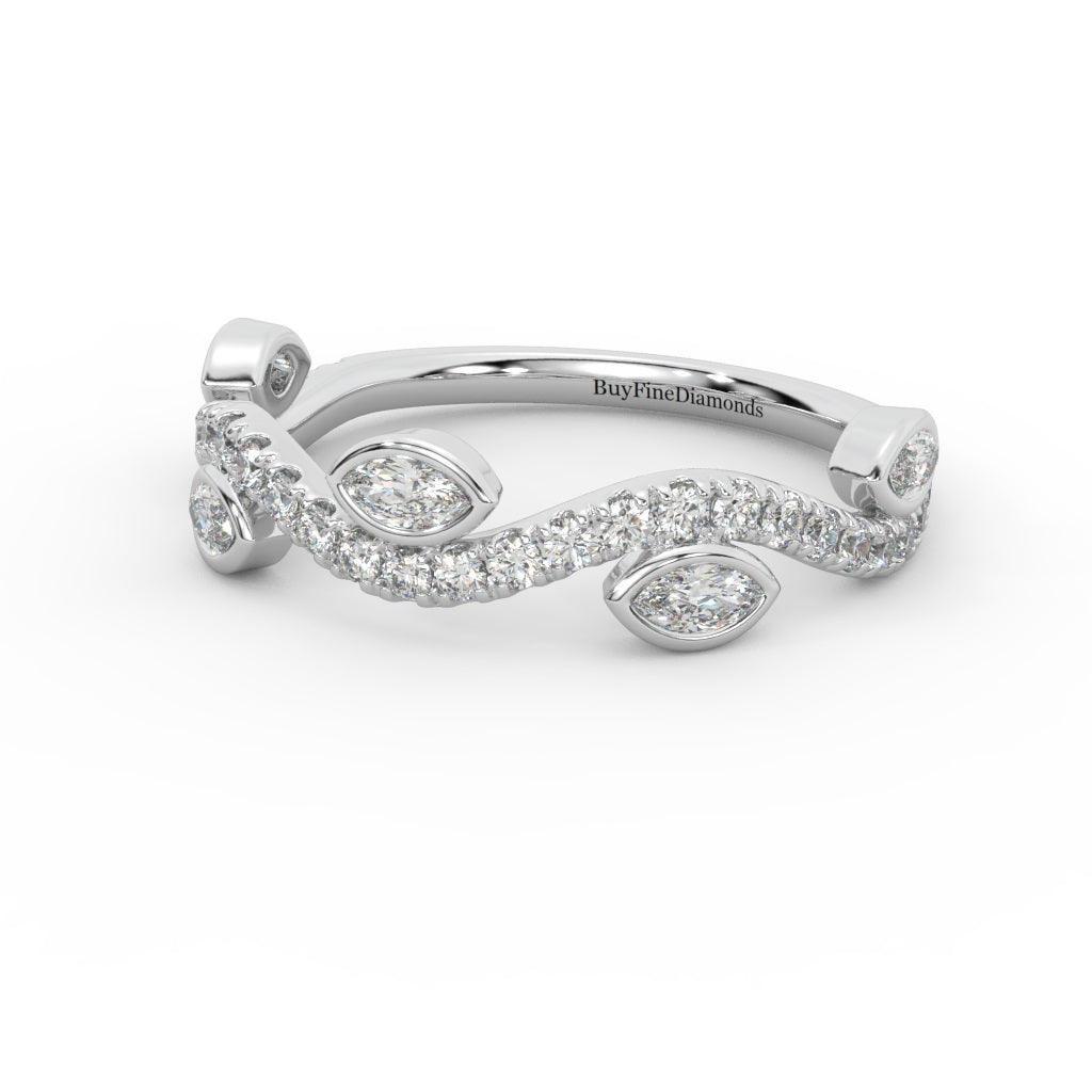 0.60 Ct Elegant Gold & Platinum Ring with Amazing Marquise Diamond