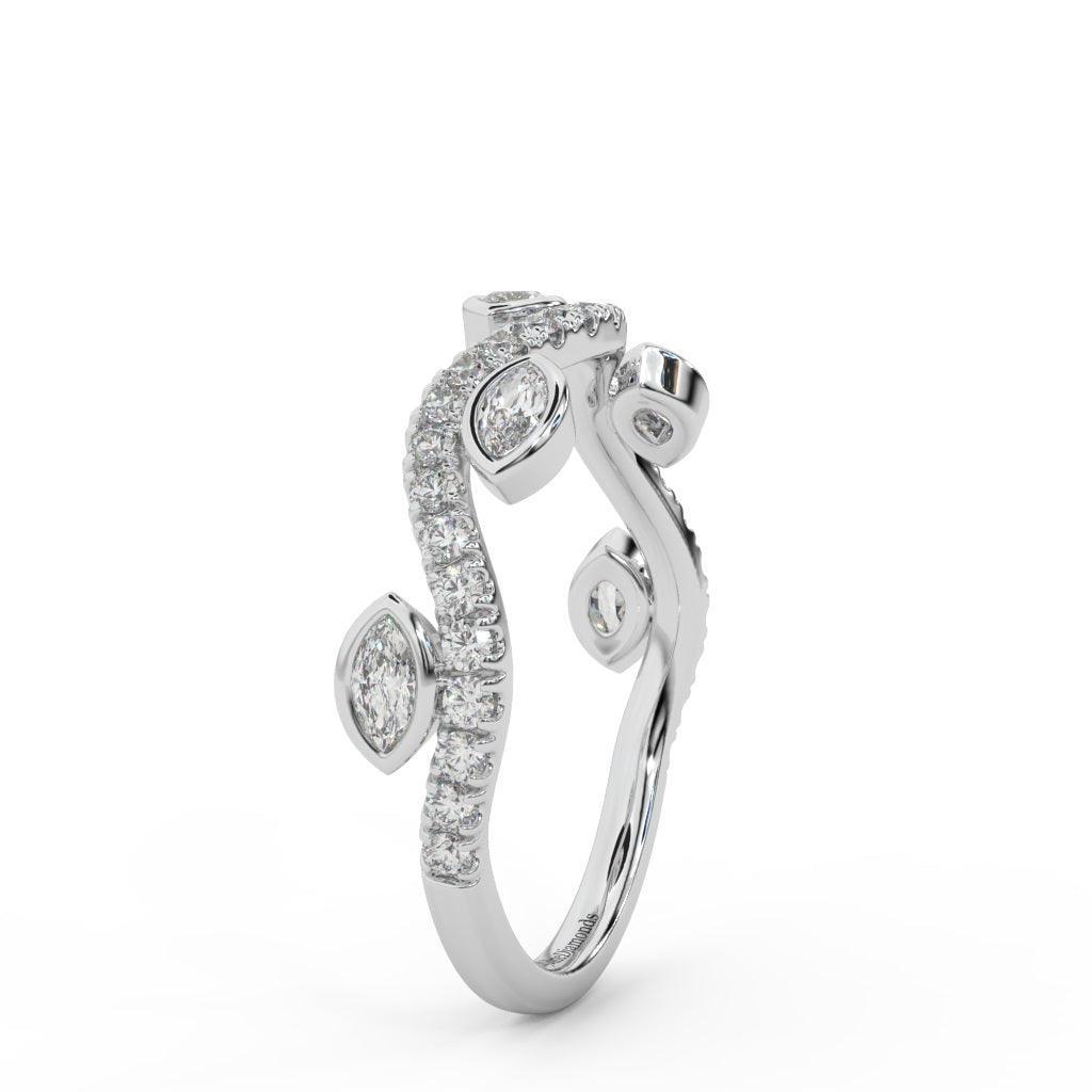 0.60 Ct Elegant Gold & Platinum Ring with Amazing Marquise Diamond