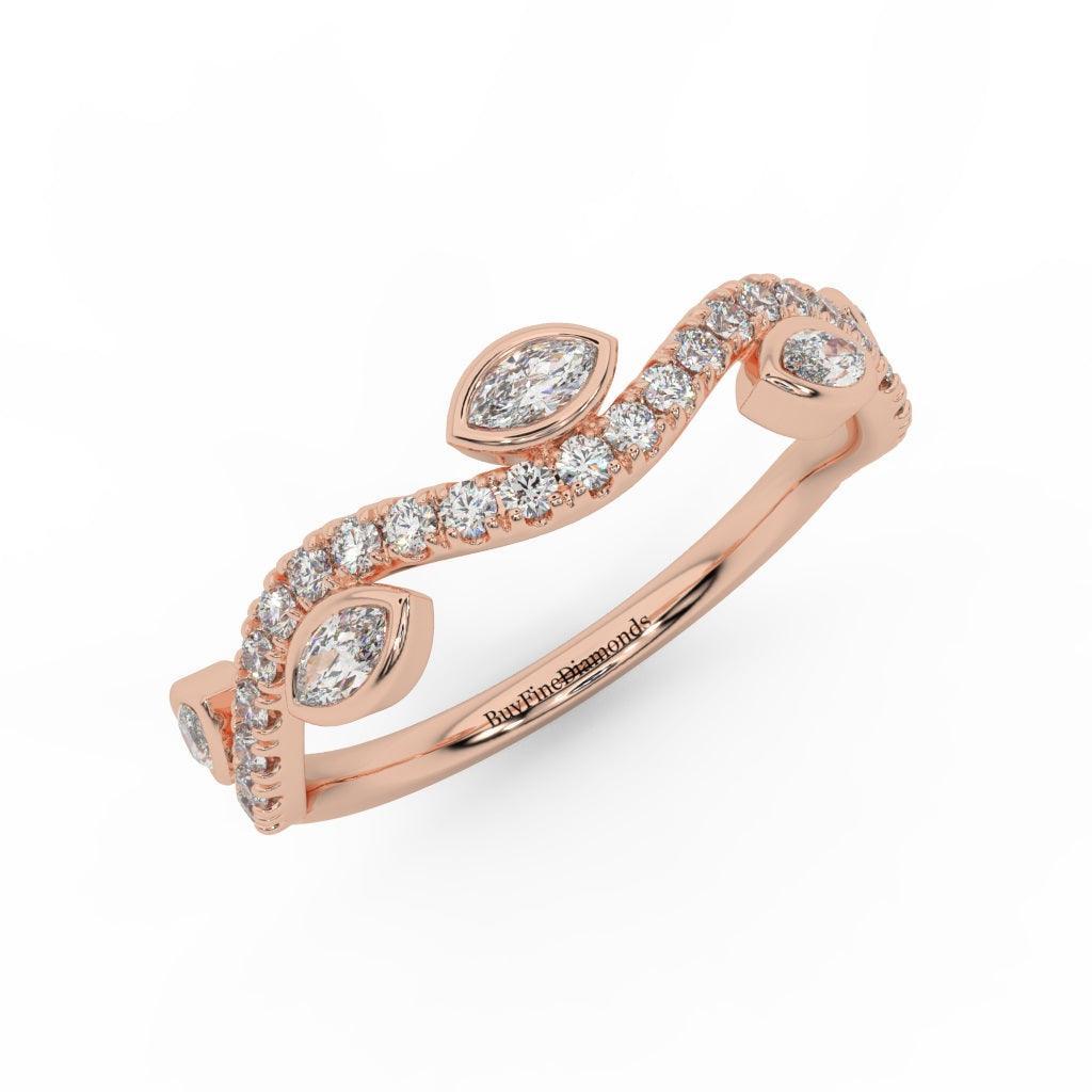 0.60 Ct Elegant Gold & Platinum Ring with Amazing Marquise Diamond