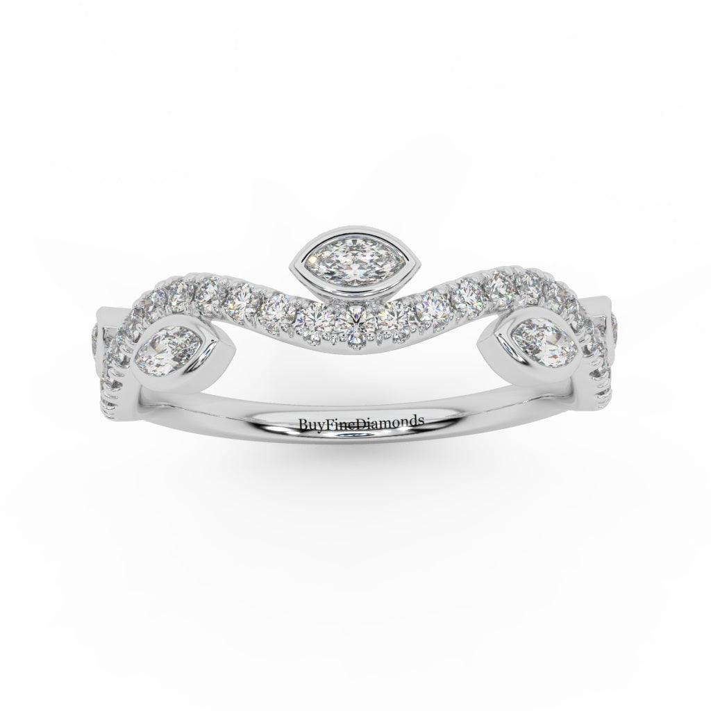 0.60 Ct Elegant Gold & Platinum Ring with Amazing Marquise Diamond