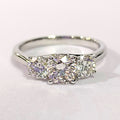 Last Piece ! F/VS 1.50CT Classic Round Diamond Trilogy Engagement Ring in Platinum
