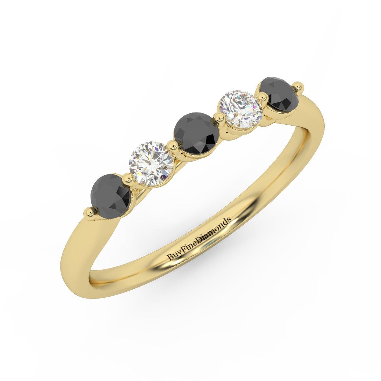 NATURAL BLACK & WHITE DIAMOND STYLISH WOMEN'S RING - 0.40 CARAT