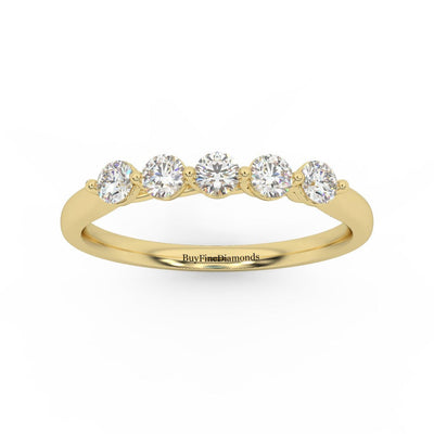 Five Lab Grown Diamond Anniversary Ring For Women in Gold / Platinum 0.50Ct