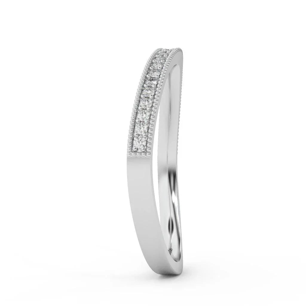 Round Diamond Engagement Matching Band Ring