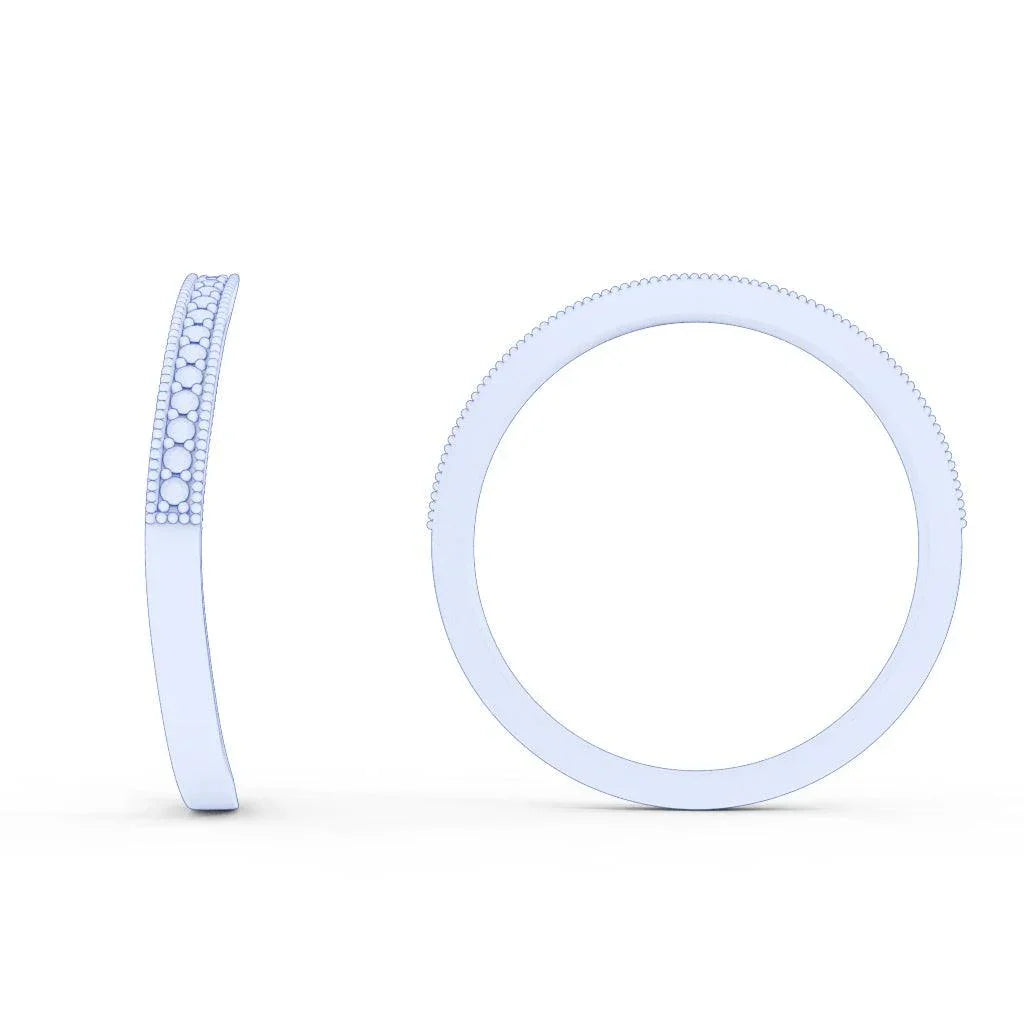 Round Diamond Engagement Matching Band Ring