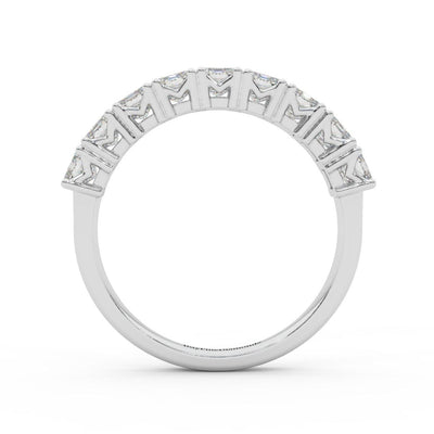 Natural Emerald Cut Women's Diamond Half Eternity Ring - 1.20 Carat