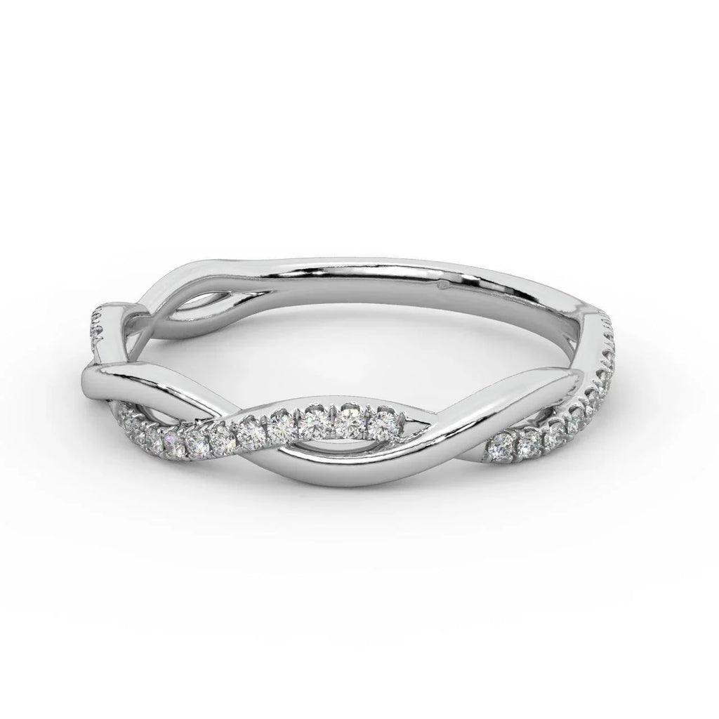 Petite Twist Natural Round Diamond stackable Half Eternity Ring - 0.25 Carat - Amada Diamonds
