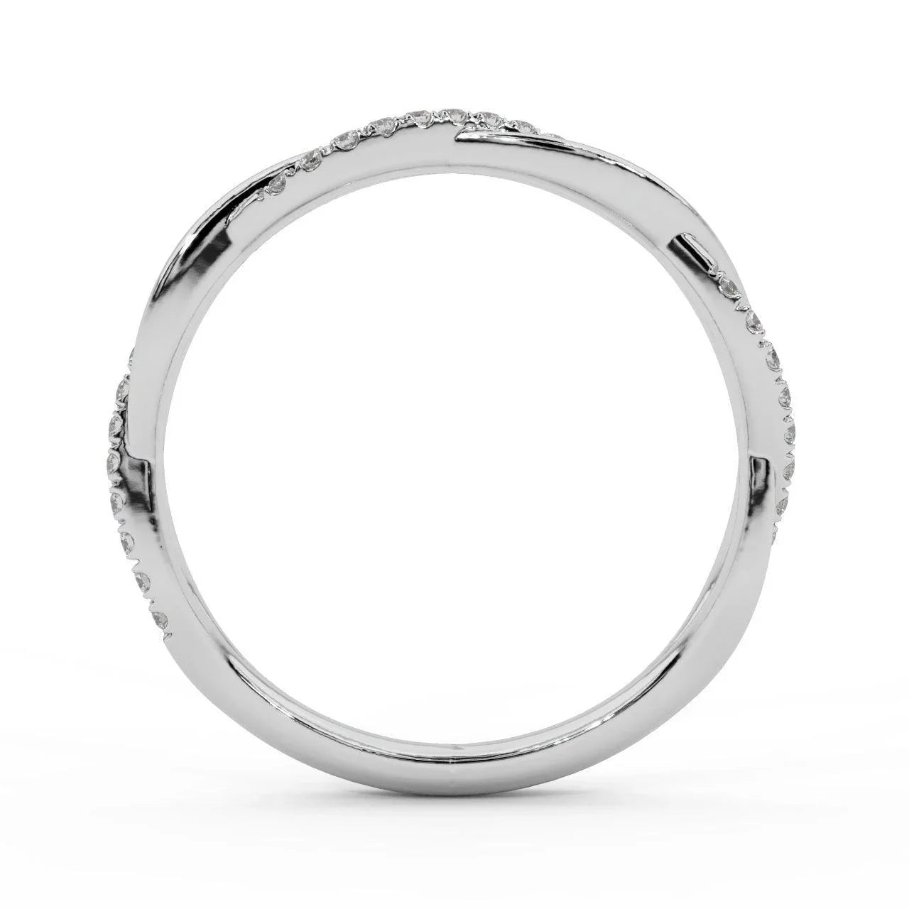 Petite Twist Natural Round Diamond stackable Half Eternity Ring - 0.25 Carat - Amada Diamonds