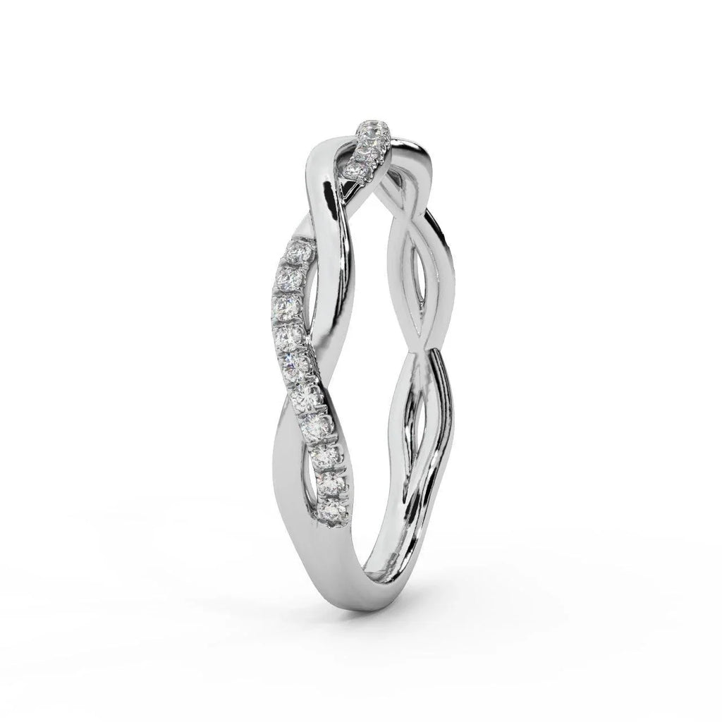 Petite Twist Natural Round Diamond stackable Half Eternity Ring - 0.25 Carat - Amada Diamonds