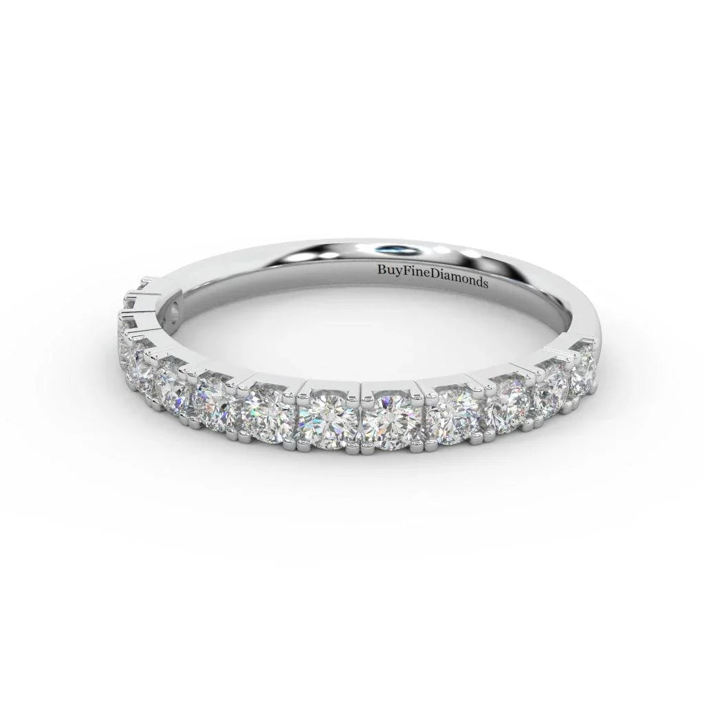 Round Diamond Claw Set Half Eternity Wedding Ring 0.70 Carat