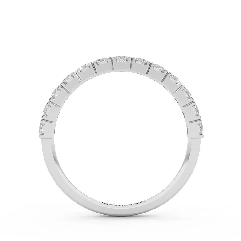 Round Diamond Claw Set Half Eternity Wedding Ring 0.70 Carat