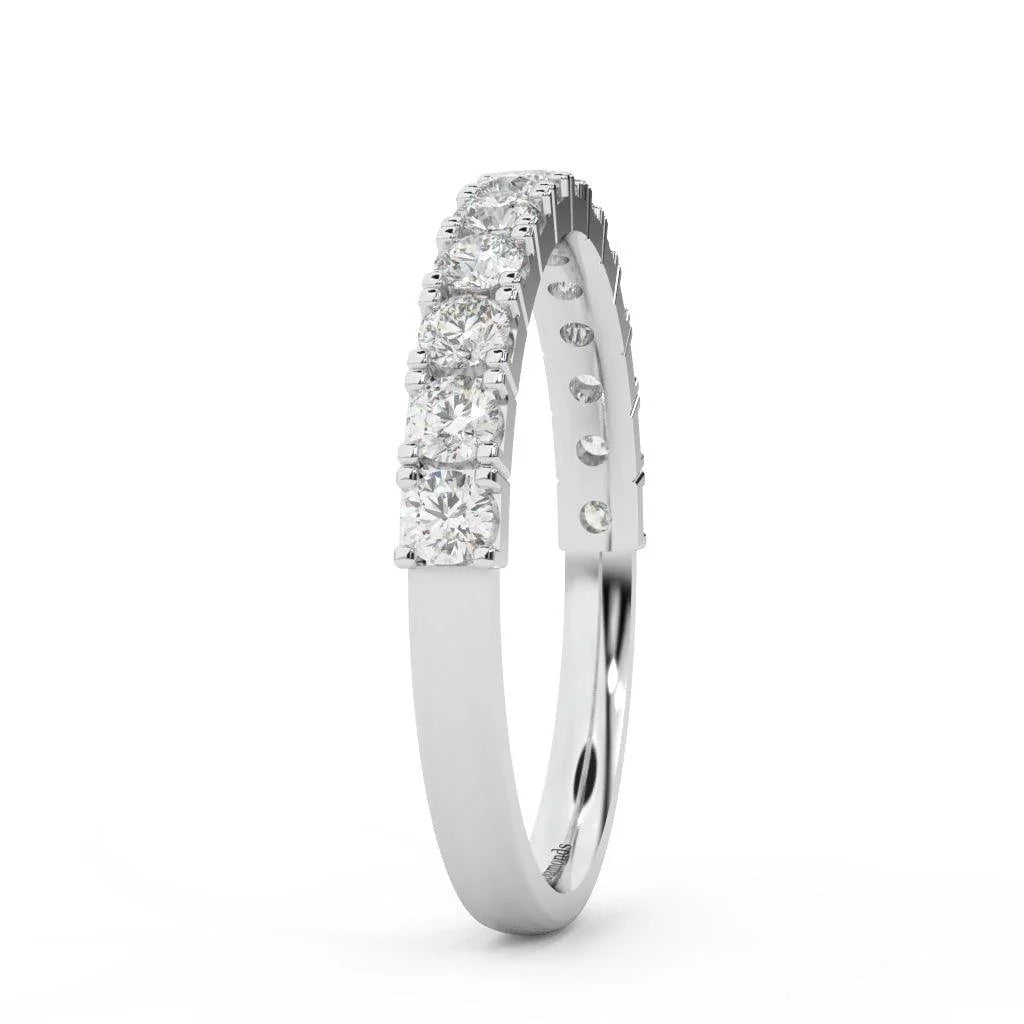 Round Diamond Claw Set Half Eternity Wedding Ring 0.70 Carat