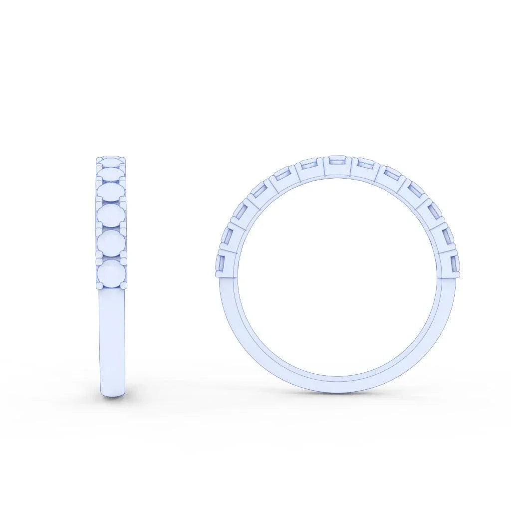 Round Diamond Claw Set Half Eternity Wedding Ring 0.70 Carat