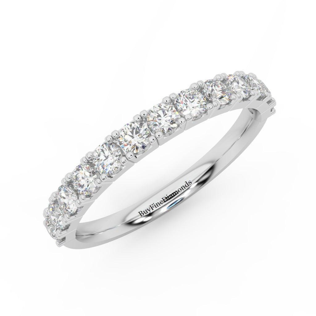 Round Diamond Claw Set Half Eternity Wedding Ring 0.70 Carat