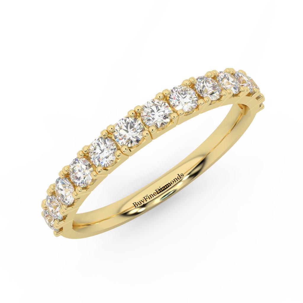 Round Diamond Claw Set Half Eternity Wedding Ring 0.70 Carat