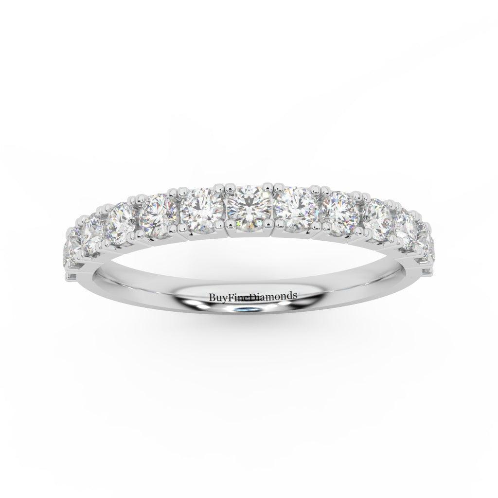 Round Diamond Claw Set Half Eternity Wedding Ring 0.70 Carat