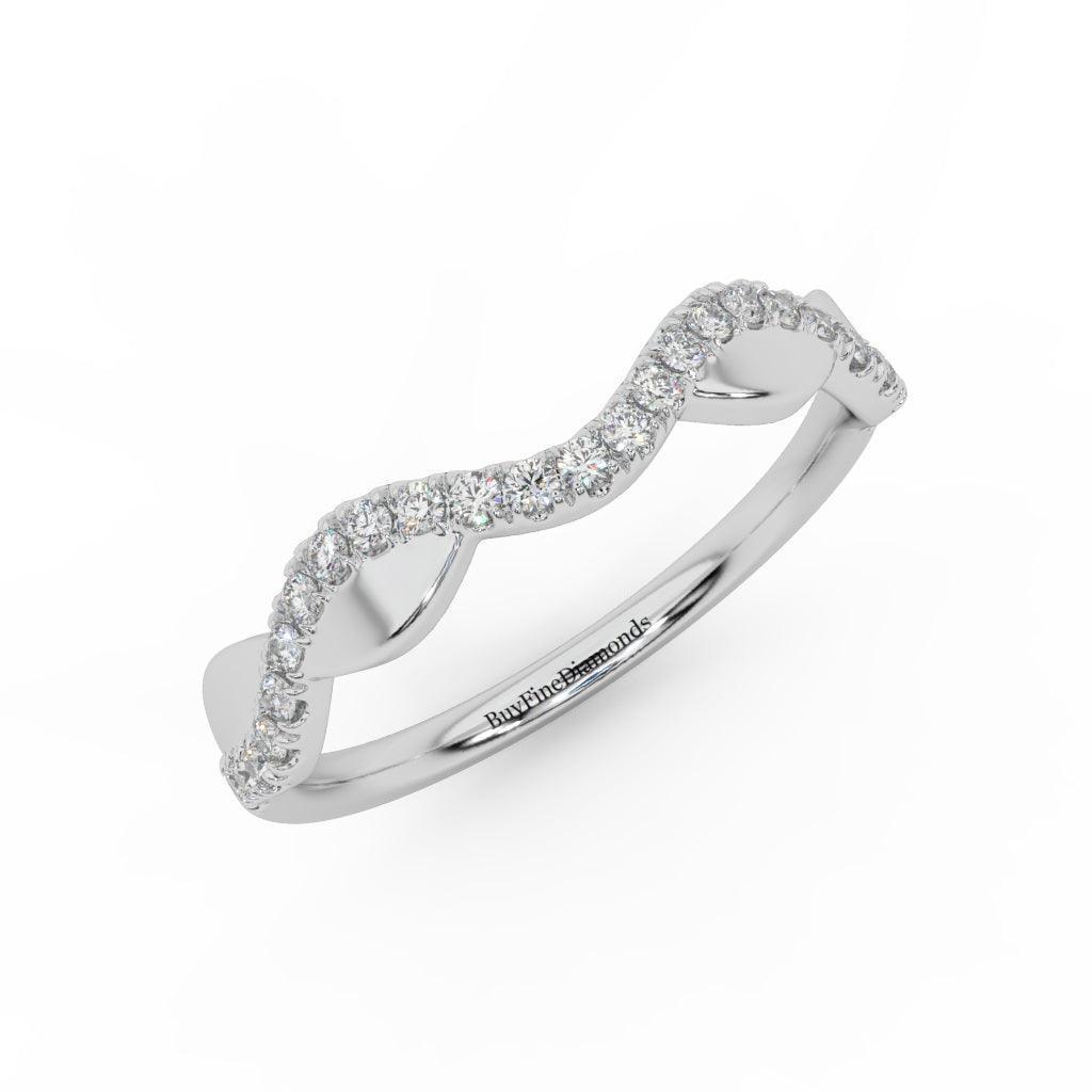 Round Brilliant Lab Diamond Stacking Wedding Ring Band Gold and Platinum