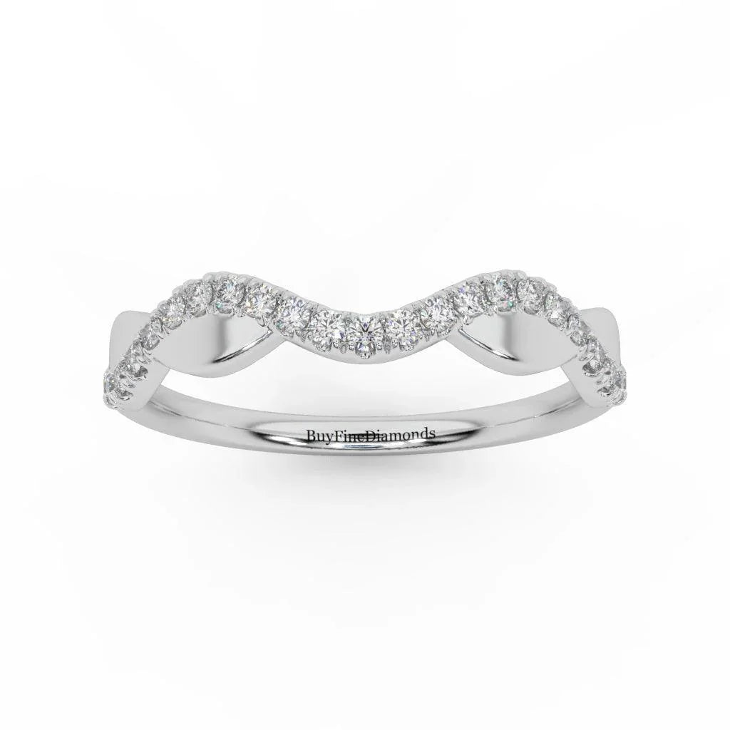 Round Brilliant Lab Diamond Stacking Wedding Ring Band Gold and Platinum