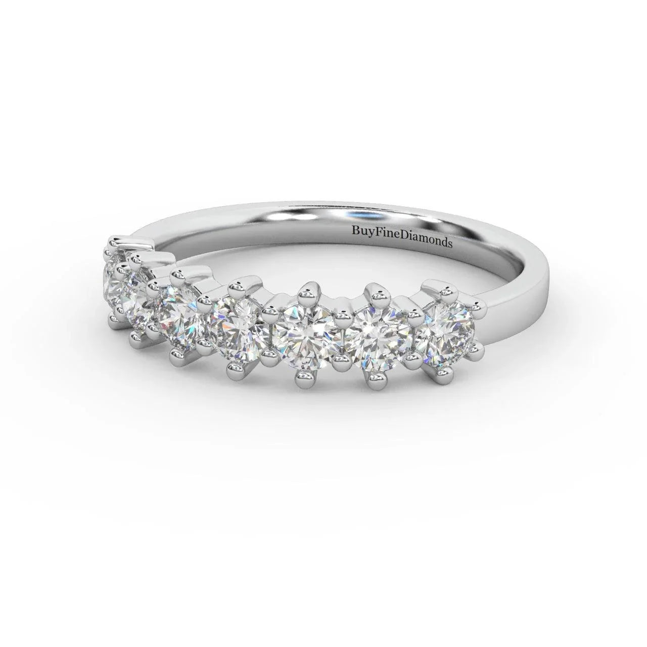 Natural 7 Round Diamond Women's Wedding Ring - 0.65 Carat