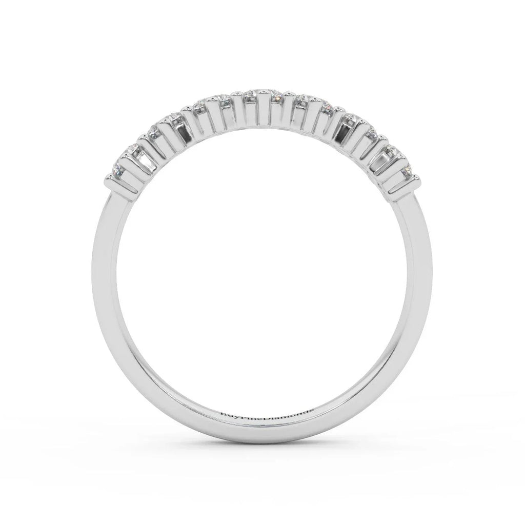 Natural 7 Round Diamond Women's Wedding Ring - 0.65 Carat