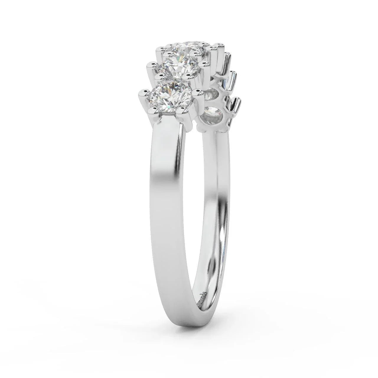 Natural 7 Round Diamond Women's Wedding Ring - 0.65 Carat