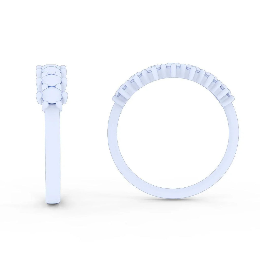 Natural 7 Round Diamond Women's Wedding Ring - 0.65 Carat