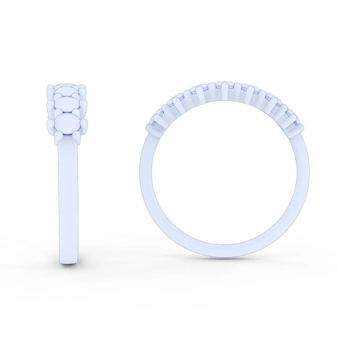 Natural 7 Round Diamond Women's Wedding Ring - 0.65 Carat