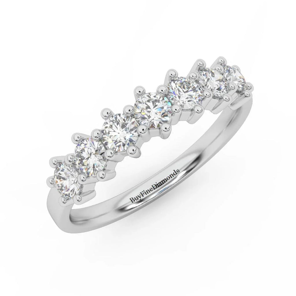 Natural 7 Round Diamond Women's Wedding Ring - 0.65 Carat