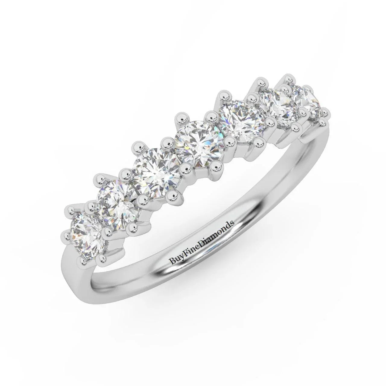 Natural 7 Round Diamond Women's Wedding Ring - 0.65 Carat