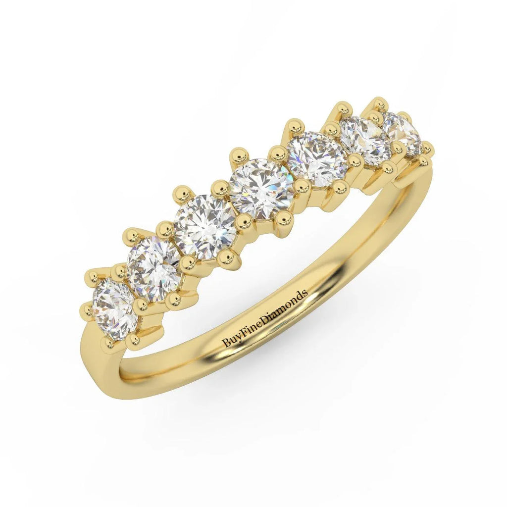 Natural 7 Round Diamond Women's Wedding Ring - 0.65 Carat
