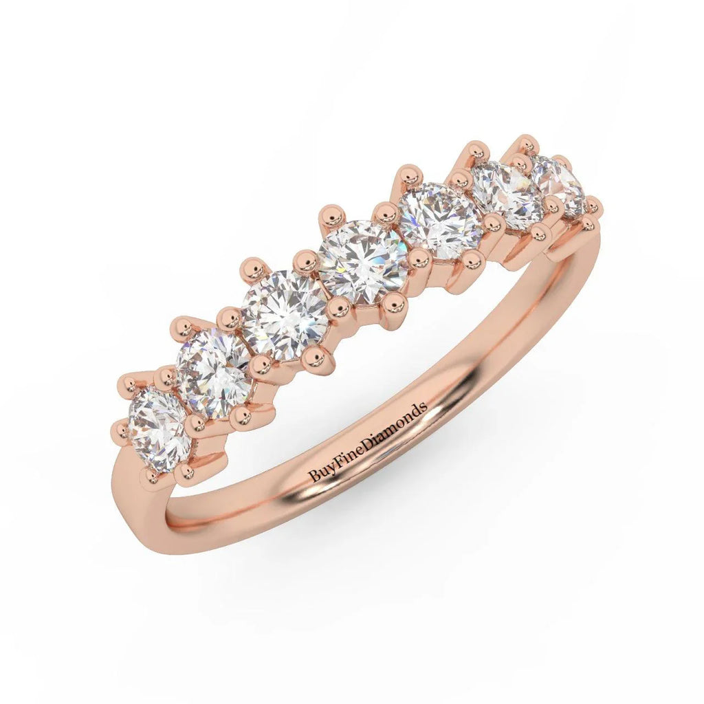 Natural 7 Round Diamond Women's Wedding Ring - 0.65 Carat