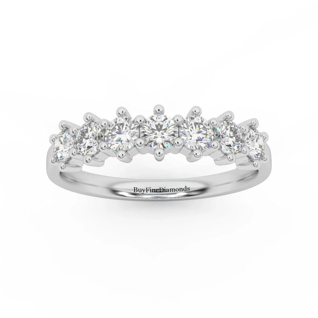 Natural 7 Round Diamond Women's Wedding Ring - 0.65 Carat