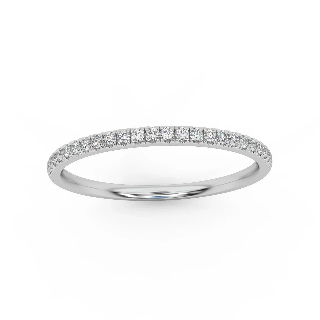 Clearance ! Platinum D/VS Round Diamond Micro Pave Set Half Eternity Ring 1.6mm - 2.5mm