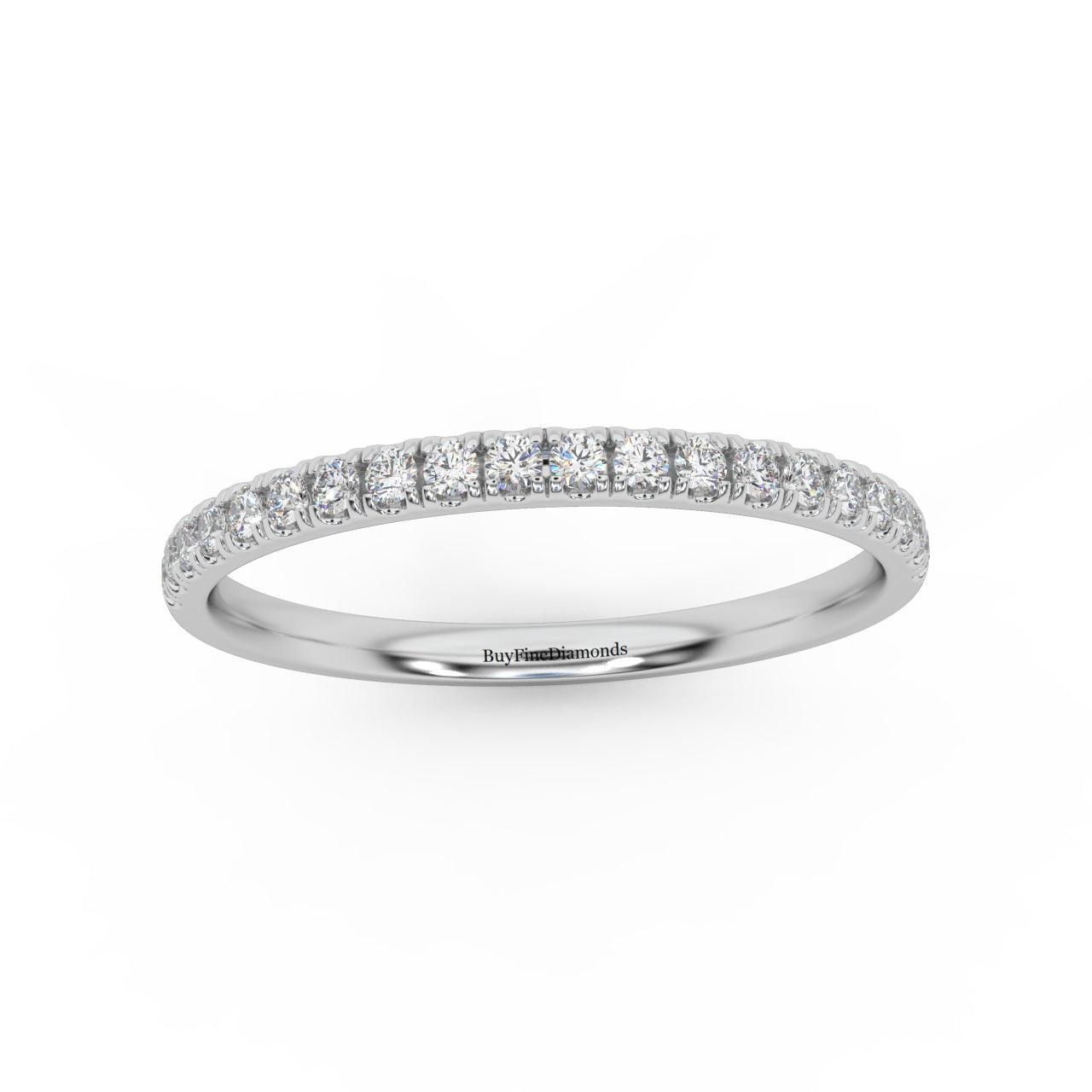 Clearance ! Platinum D/VS Round Diamond Micro Pave Set Half Eternity Ring 1.6mm - 2.5mm