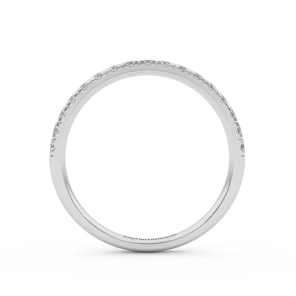 1/3ct Round Diamond Micro Pave Set Half Eternity Ring in White, Yellow, Rose Gold - Amada Diamonds