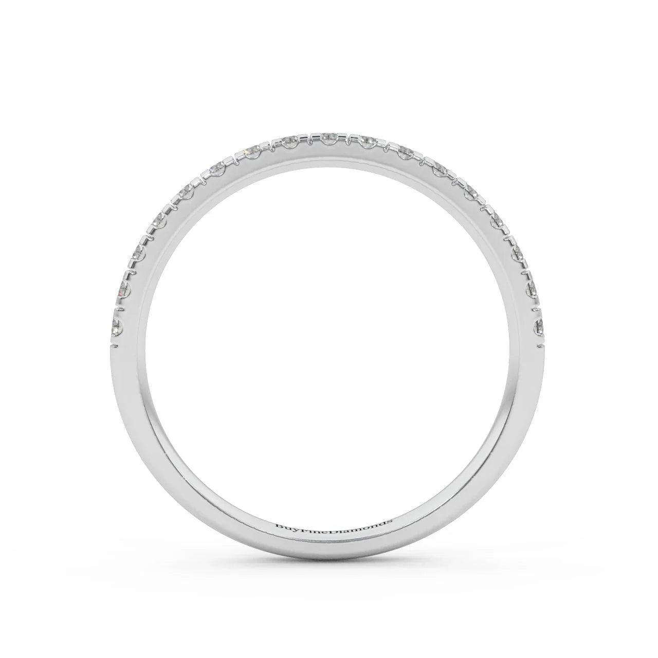 1/3ct Round Diamond Micro Pave Set Half Eternity Ring in White, Yellow, Rose Gold - Amada Diamonds